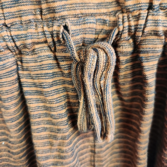 Prana Rust Striped Romper Organic Cotton Hemp Boho Casual Summer Hiking Medium - Picture 11 of 15